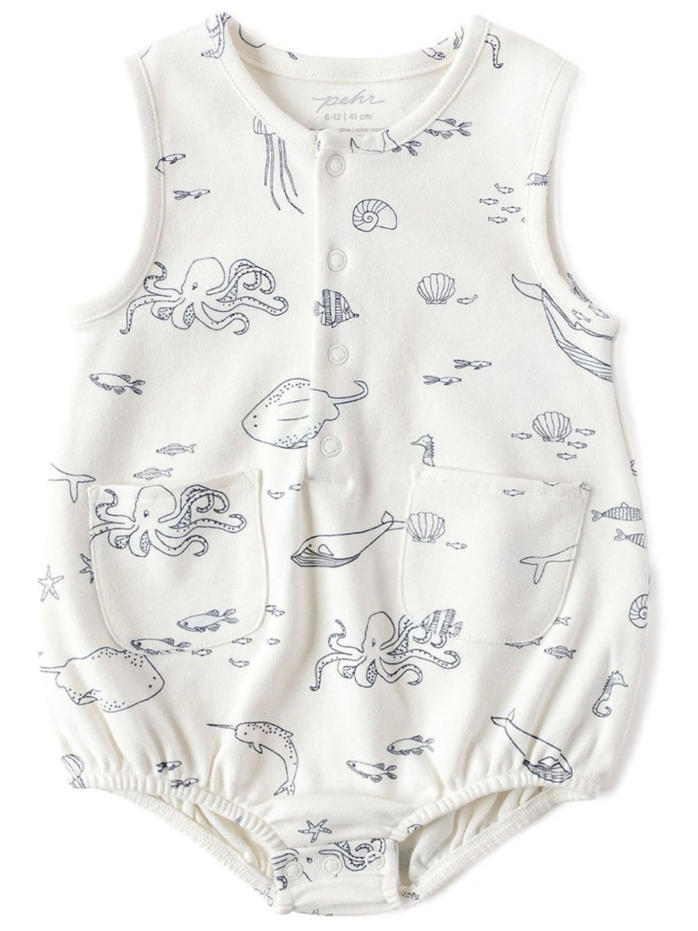 Pehr Sleeveless Organic Cotton Bodysuit 3-6m